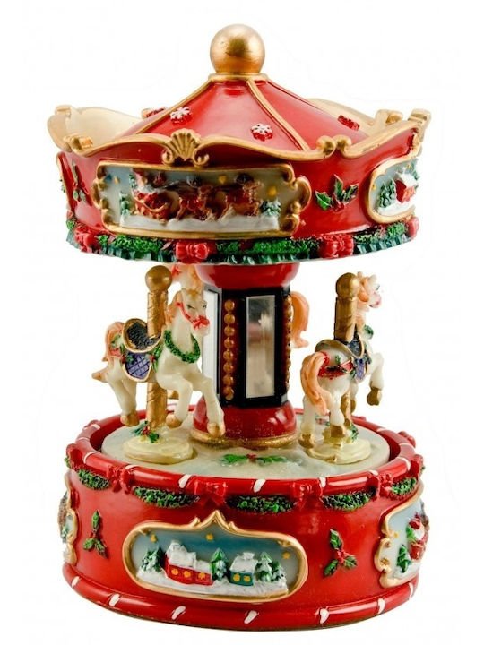 Red Carousel Musical Rotating