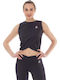 Summer Women's Cotton Blouse Sleeveless Black