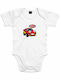 Zip-Up Bodysuit with Design Cars | A5694B White