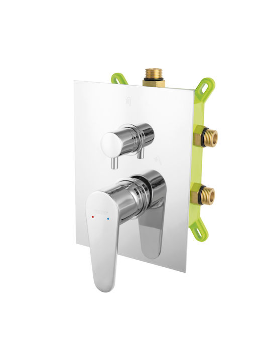Karag Algeo für Dusche 3 Ausgänge Silber