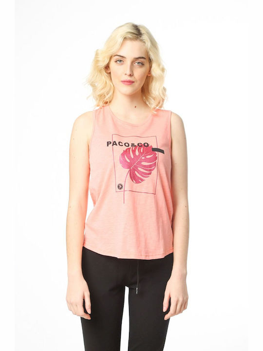 Paco & Co Bluza de Damă de Vară Fără mâneci Coral