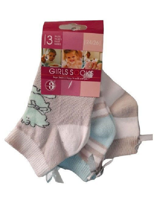 Children's socks No 24-26 triple set with bow