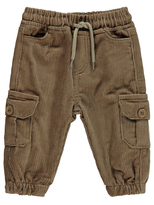 Baby beige cargo corduroy pants for boys (9-24 months)