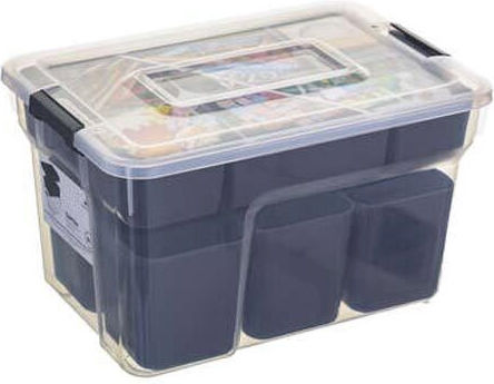 Kunststoff Aufbewahrungsbox mit Deckel Transparent 21.5x30.5x18cm 1Stück