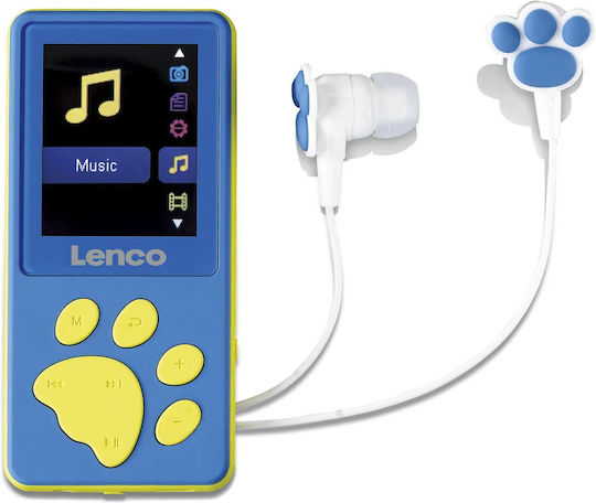 Lenco Xemio-560BU MP3 Player (8GB) with LCD / TFT Screen 1.8" Blue