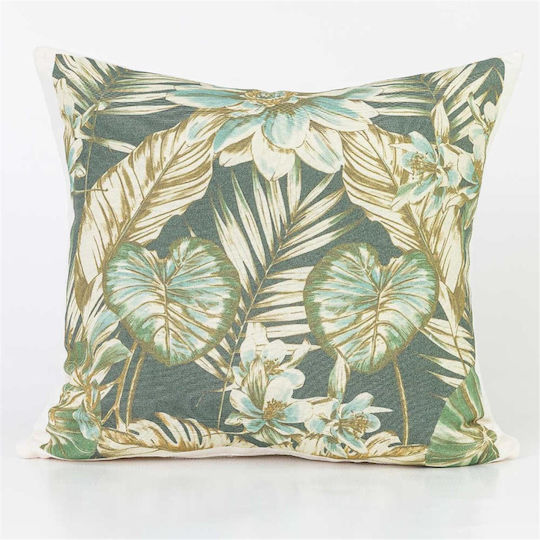 Borea Decorative Pillow Case Printed 46 Made of 100% Cotton Cream 45x45cm