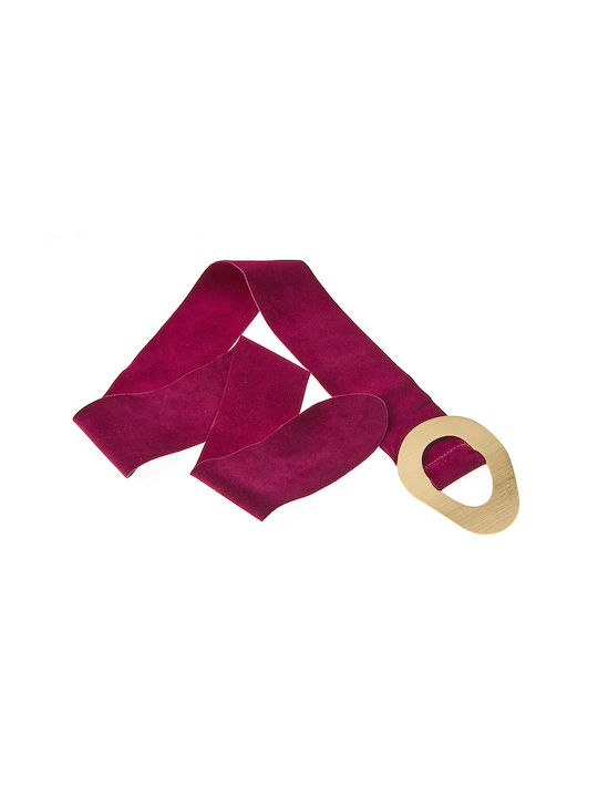 Sequoia Women's Leather Suede Belt in fuchsia color