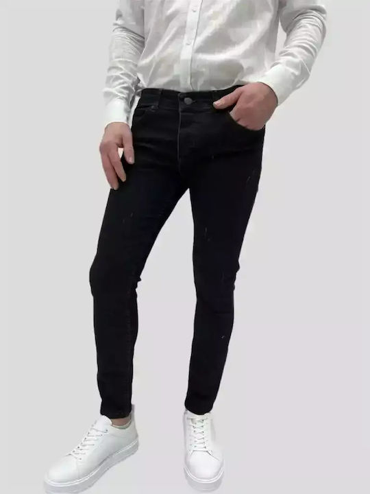 Men's Jean Black Elastic with Minimal Tears