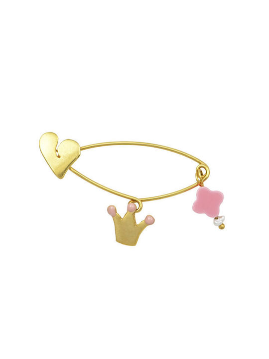 Safety pin Ino&Ibo with a 14K gold heart