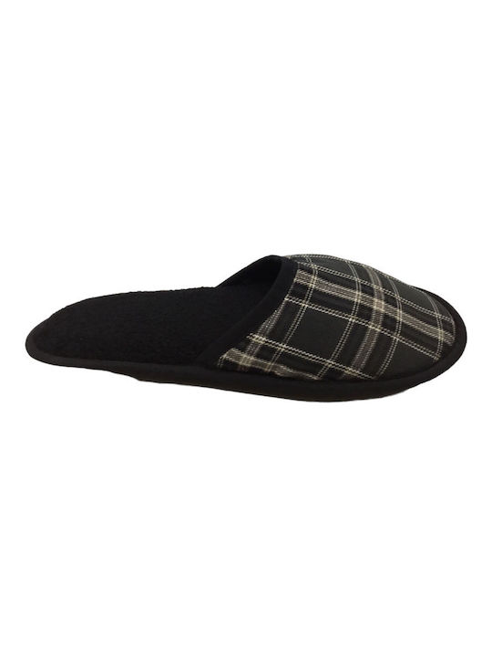 Slippers unisex plaid fabric slippers Amaryllis 2211-Black