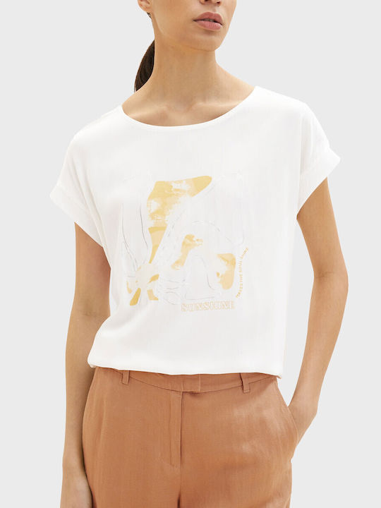 Tom Tailor Γυναικείο T-shirt Λευκό