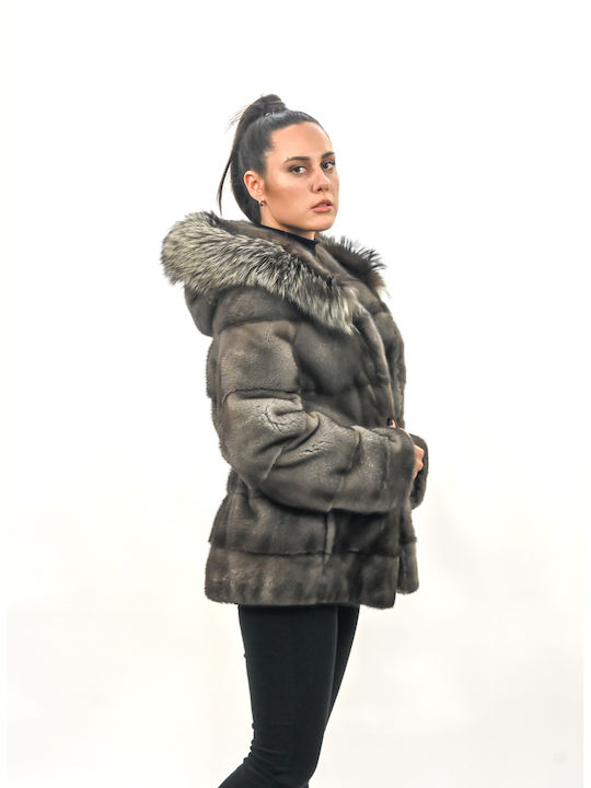 Fur mink cardigan (mink) Rebecca