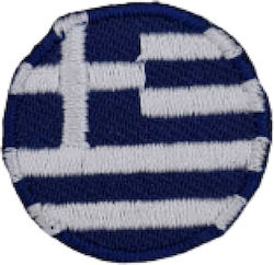 Stickerei Stickerei Fusible Fusible griechische Flagge kreisförmig Φ2.5cm 1pcs