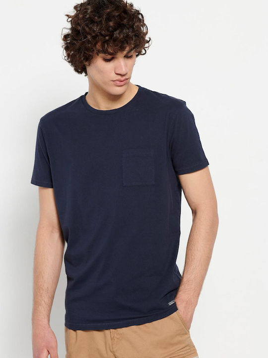 Funky Buddha T-shirt Bărbătesc cu Mânecă Scurtă Albastru marin