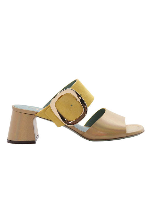MULES D2372 GOLD LEATHER - GOLD