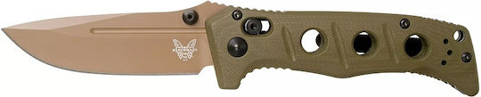 Benchmade Sibert Mini Adamas Taschenmesser Khaki in Scheide