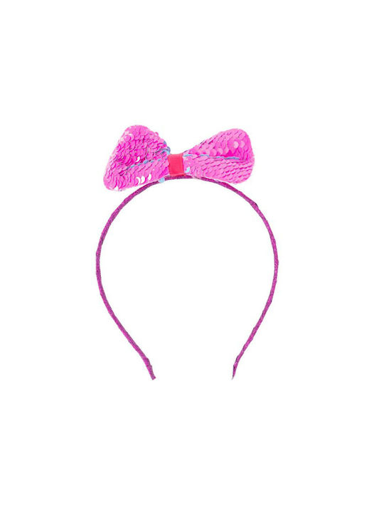 Children's hair cue with bow and sequins fuchsia 02573