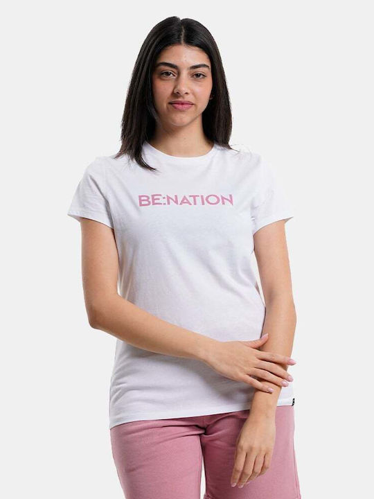 Be:Nation Damen Sport T-Shirt Weiß
