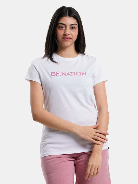 Be:Nation Femeie Sport Tricou Alb