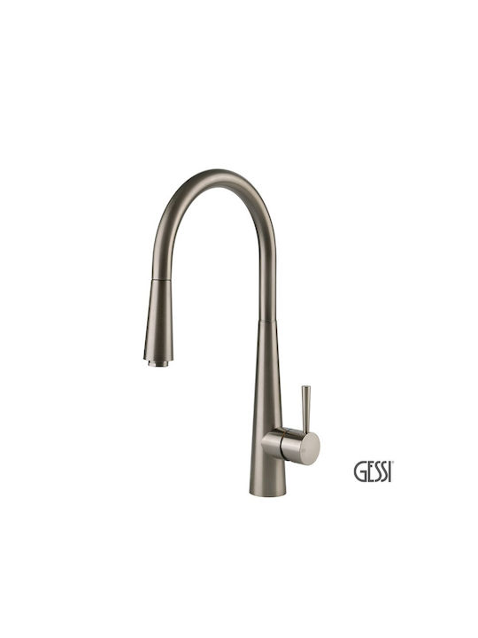 Gessi Just Finish Baterie Chiuvetă Bucătărie Bancă Argintie