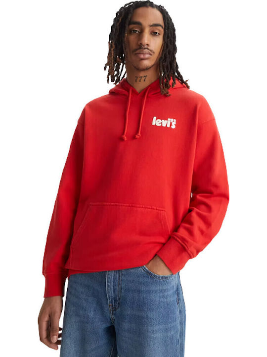 Graphic Sweatshirt mit Kapuze Rot