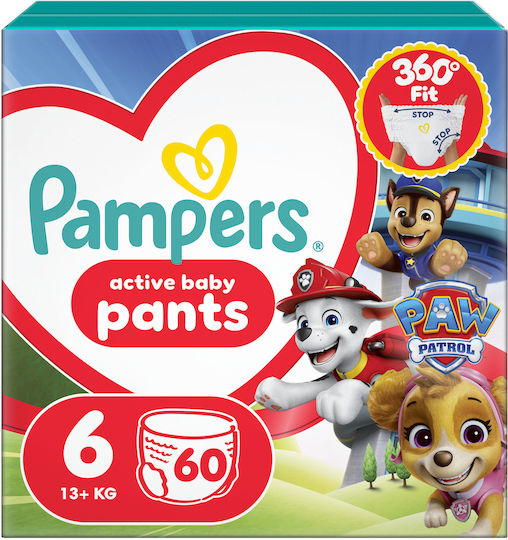 Pampers Πάνες Βρακάκι Paw Patrol No. 6 για 14-19kg 60τμχ