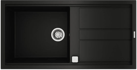 Teka Nova 60 L-TG 1B 1D Ένθετος Αριστερός από Συνθετικό Γρανίτη Μ100xΠ51cm Μαύρος