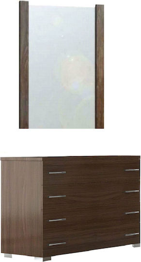 Bodenstehende Schminktisch Schlafzimmer Nr18 Holz Nussbaum mit Spiegel 100x39x71cm