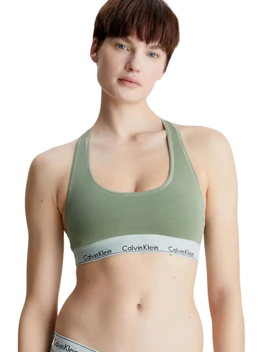 Calvin Klein Women's Sports Bra without Padding Khaki QF7207E-DLK