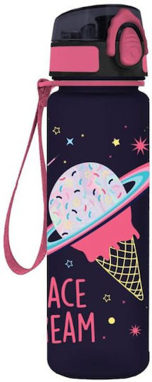 Must Team 584893 Kids Water Bottle Butterfly Plastic with Straw Space Cream 650ml