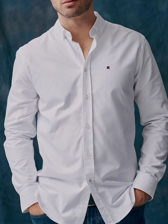 Anton Oxford Long-sleeved Cotton Shirt White