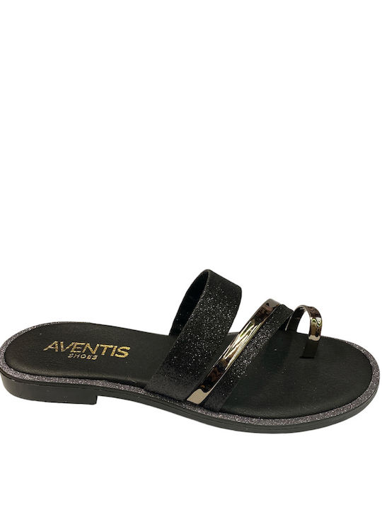 AVENTIS 1332 FLAT SANDAL FLIP FLOP BLACK