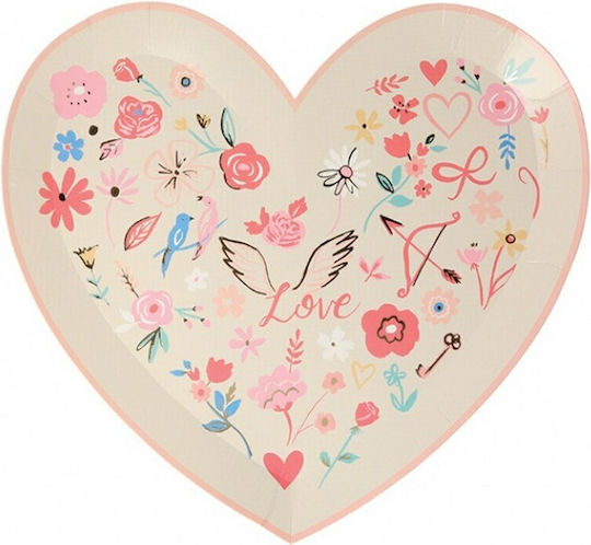 Meri Meri Farfurie De Valentine's Pentru Petreceri 8 Bucăți