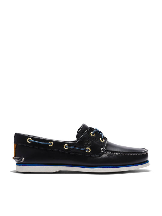 Timberland Men's Leather Boat Shoes Navy Blue A5QU8-019