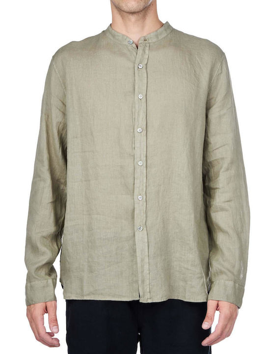 Crossley Men's Shirt Long Sleeve Linen Khaki