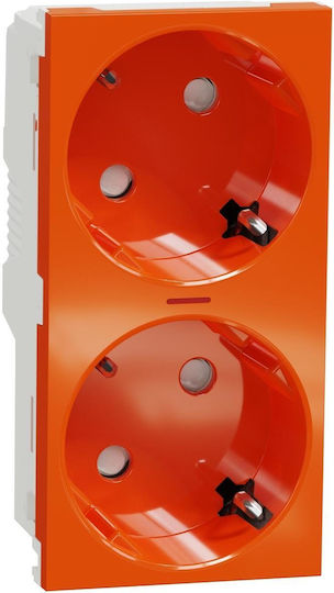 Schneider Electric Double Power Safety Socket Orange
