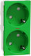 Schneider Electric Double Power Safety Socket Green