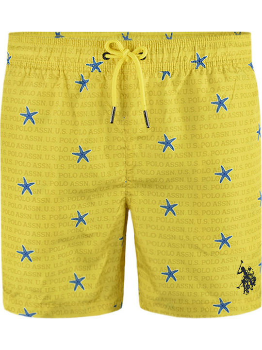 Akon Men's Swimwear Shorts Yellow with Patterns