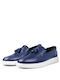 MEN'S LEATHER LOAFERS, CODE: EM12-BLUE