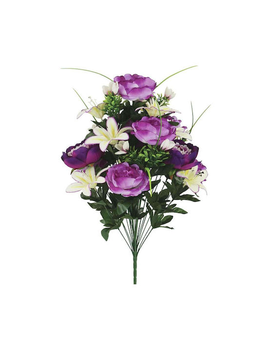 Marhome Buchet din Flori Artificiale Purple 58.5cm 1buc
