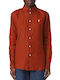 Ralph Lauren Women's Linen Monochrome Long Sleeve Shirt Brown