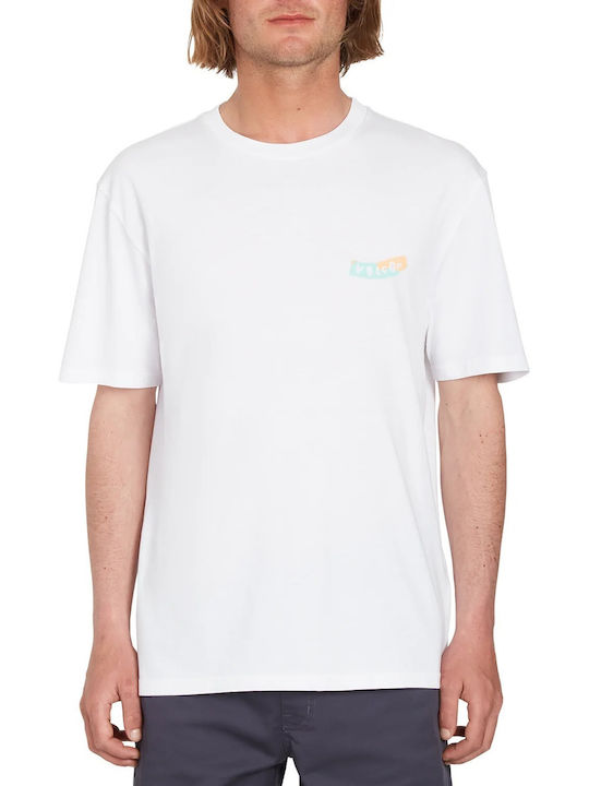 Volcom Aquapistol Ανδρικό T-shirt Λευκό με Στάμπα