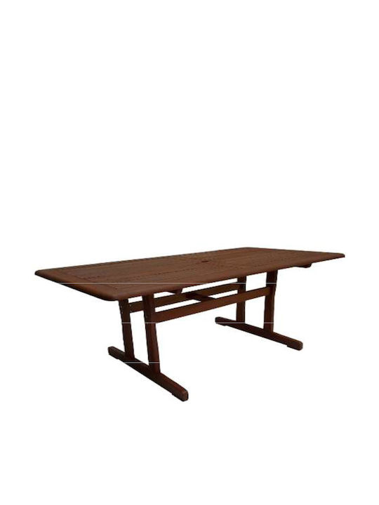 Ξύλινο Τραπέζι Εξωτερικού Χώρου Meranti Καφέ 180x90x74εκ.