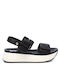 Xti Flatforms Women's Sandals with Ankle Strap Black