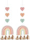Creative Converting Boho Regenbogen Hängendes Ornament für Party 2 Stück