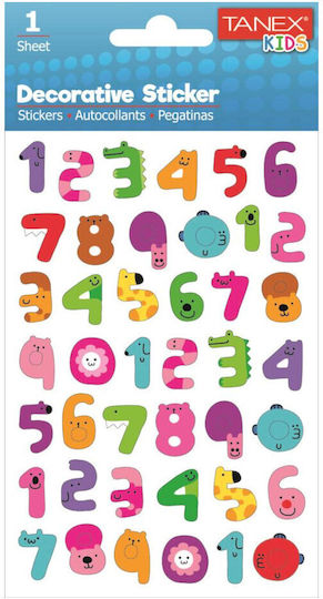 Tanex Numbers Stickers 42 Pieces