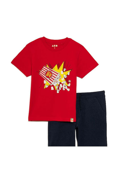 abo Kinder Set mit Shorts Sommer 2Stück Rot