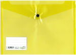 PP envelope with button & label - Transparent Yellow (23.8x33cm) - Groovy Office