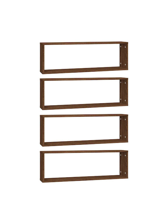 Shelves Wall Brown Oak 4pcs 80x15x26.5cm