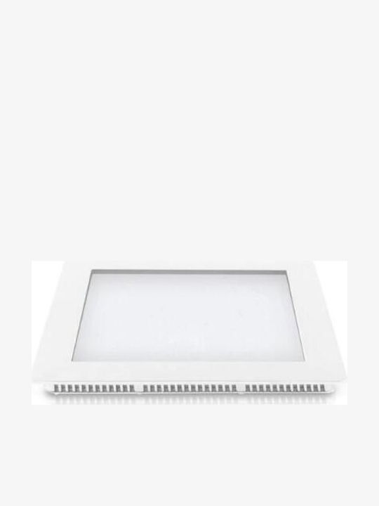 Fos me Τετράγωνο Χωνευτό LED Panel 18W με Φυσικό Λευκό Φως 4000K 22.5x22.5εκ.